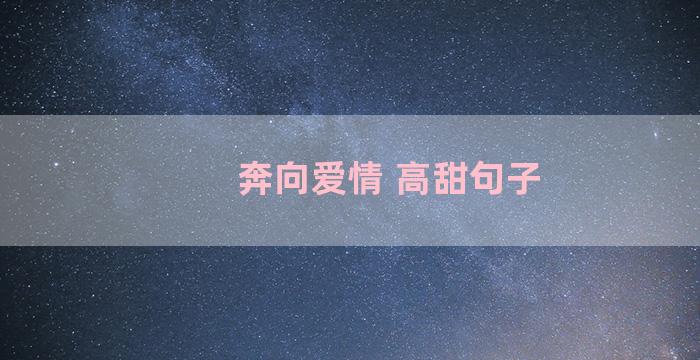 奔向爱情 高甜句子